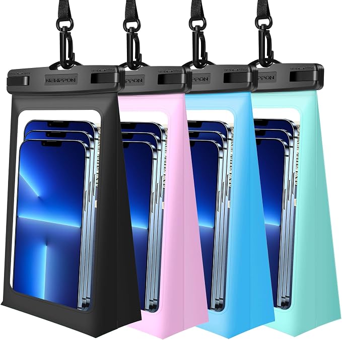 4 Pack Floating Waterproof Phone Pouch by Newppon