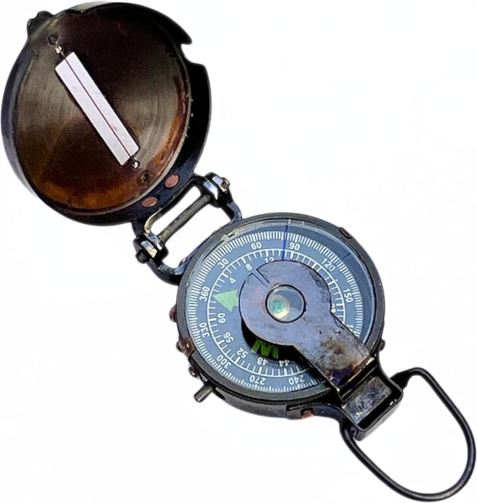 Vintage Lensatic Compass Black Military Compass Navigational Device Nautical - Image 6