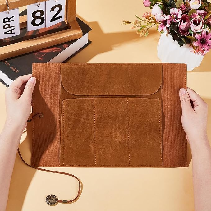 GORGECRAFT PU Leather Pencil Bag Strap Vintage Treasure Map Compass Cover - Image 3