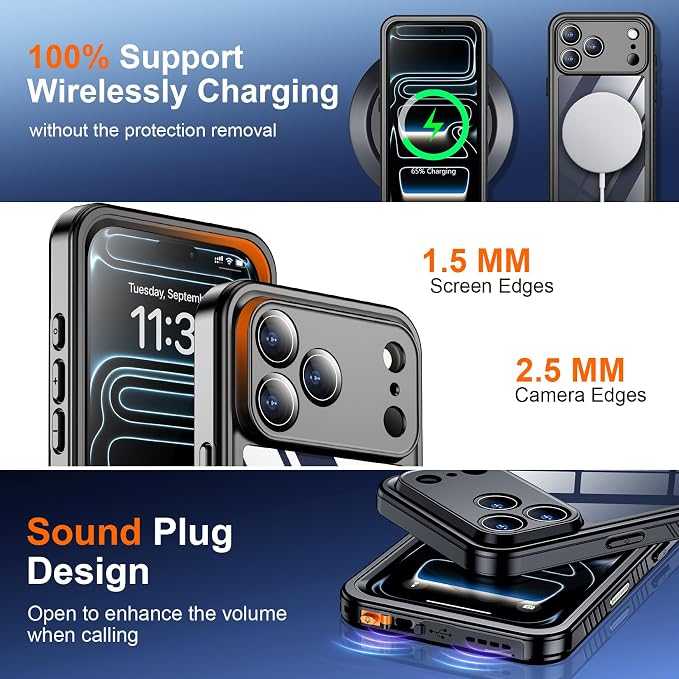 SPIDERCASE for iPhone 17 Pro Case Waterproof, Built-in Lens & Screen Protector - Image 5