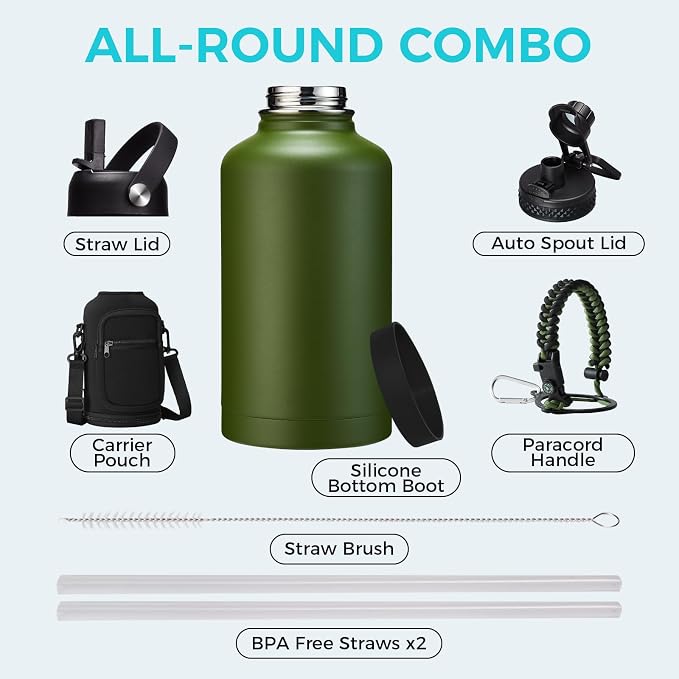 Stainless Steel Water Bottles 64oz - Image 2