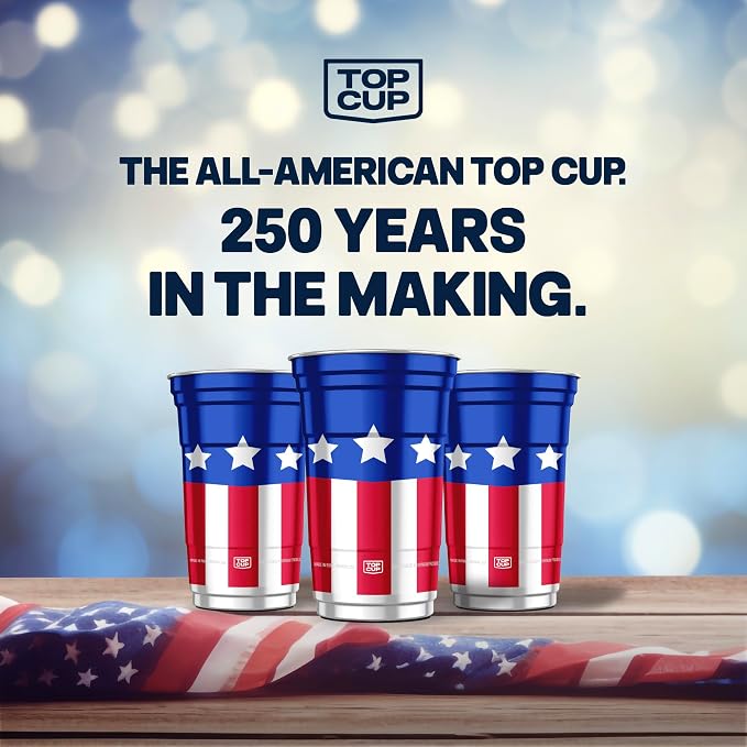 Top Cup America's 250th Birthday 20 oz Reusable Aluminum Party Cups 20 Count | - Image 2