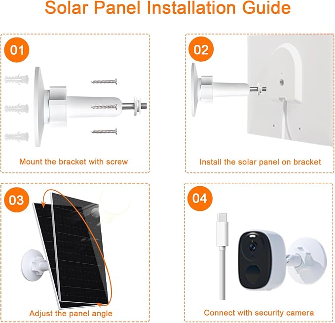 Zivif 7W Solar Panel for Security Camera, 5V USB C Solar Panel Charger - Image 6