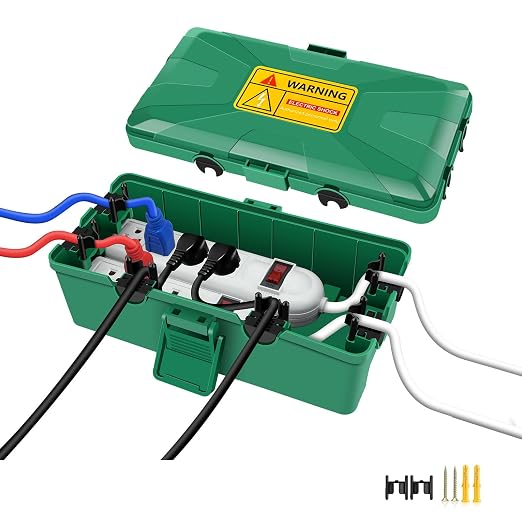 NineLeaf Outdoor Electrical Box, IP54 Waterproof Extension Cord Cover by NineLeaf