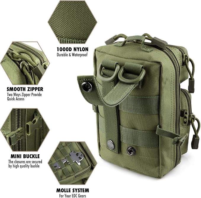 LIVANS Tactical Molle Utility Pouch, EDC Tool Pouch Tactical Phone Pouches Mini - Image 5