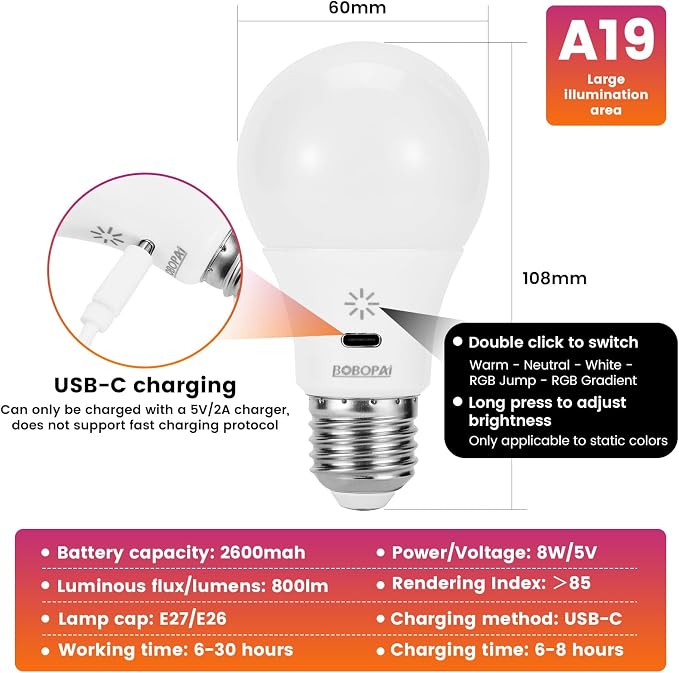 LED Rechargeable Light Bulbs - Image 4