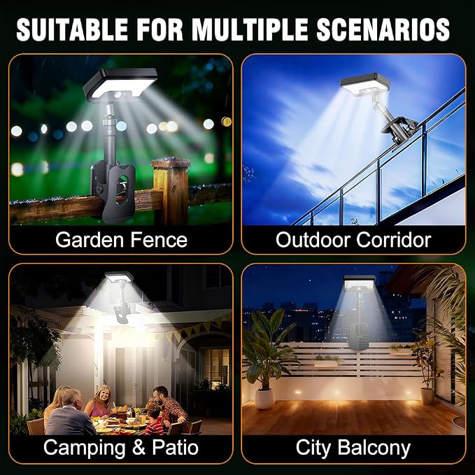 Clip On Solar Motion Sensor Light Outdoor, 600LM 3 Modes IP65 Waterproof - Image 4