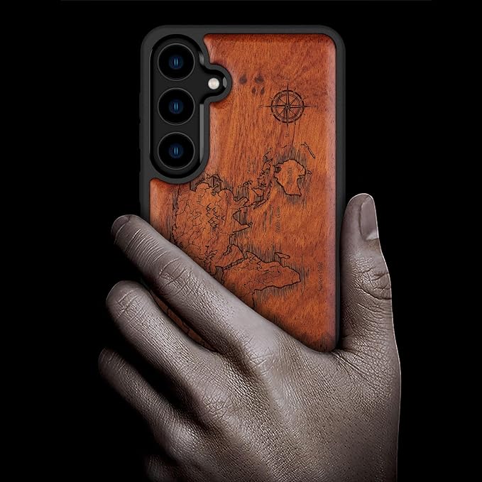 Carveit Wood Case for Galaxy S24 Plus Case Shockproof Protective Cover Unique - Image 2