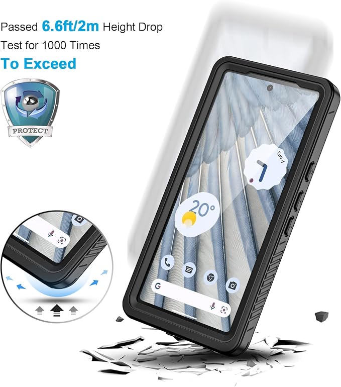 Lanhiem for Google Pixel 7a Case, IP68 Waterproof Dustproof - Image 5