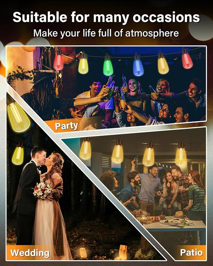 98FT Outdoor String Lights - Image 5