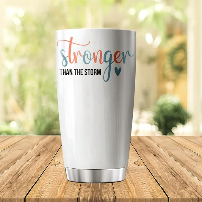 CUBICER Stronger Than The Storm Inspirational Quote 20 Oz Stainless Steel - Image 3