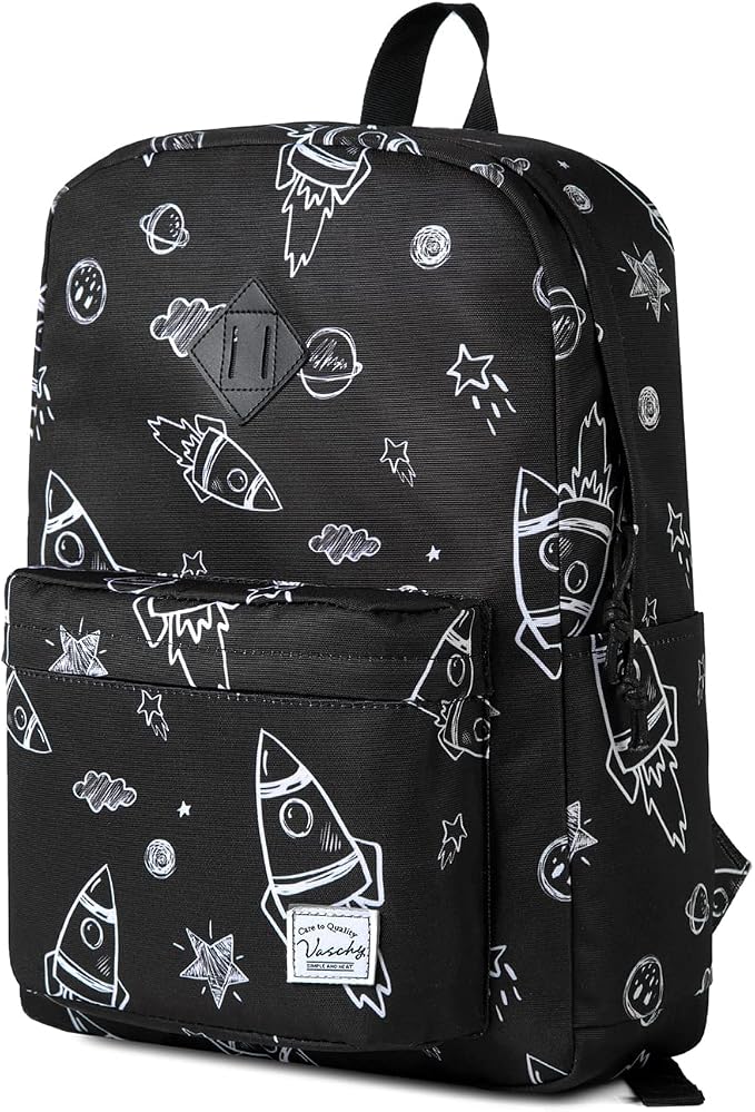 VASCHY Backpack for School, Lightweight Water Resistant Bookbag Casual Daypack by Vaschy