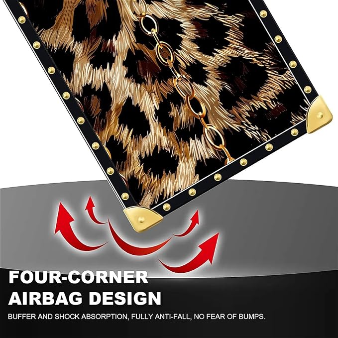 Compatible with iPhone 16 Plus Case, Seamless Gold Chain Leopard Luxury Golden - Image 7