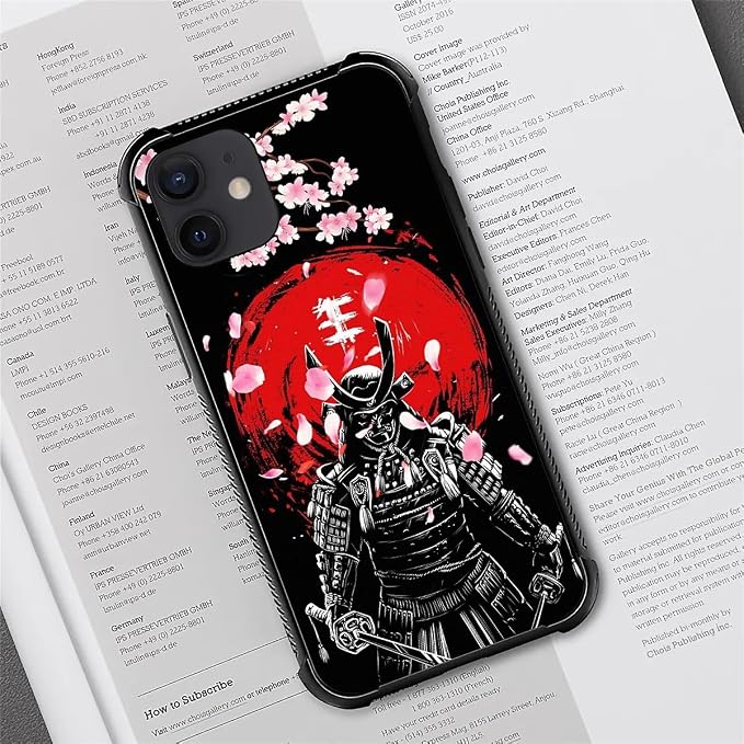 for iPhone 12/12 Pro Case, Sakura Japanese Samurai Pattern Graphic Design Girl - Image 7