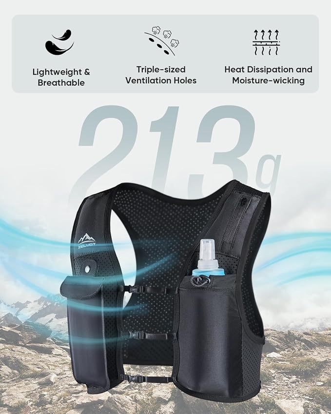 Zelvot Running Vest for Women Men, USA Original Patent, Adjustable Chest Straps - Image 6