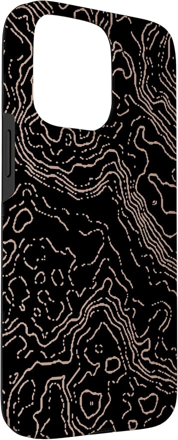 Topography Black & Brown Abstract Pattern Topographic Map Case - Image 3