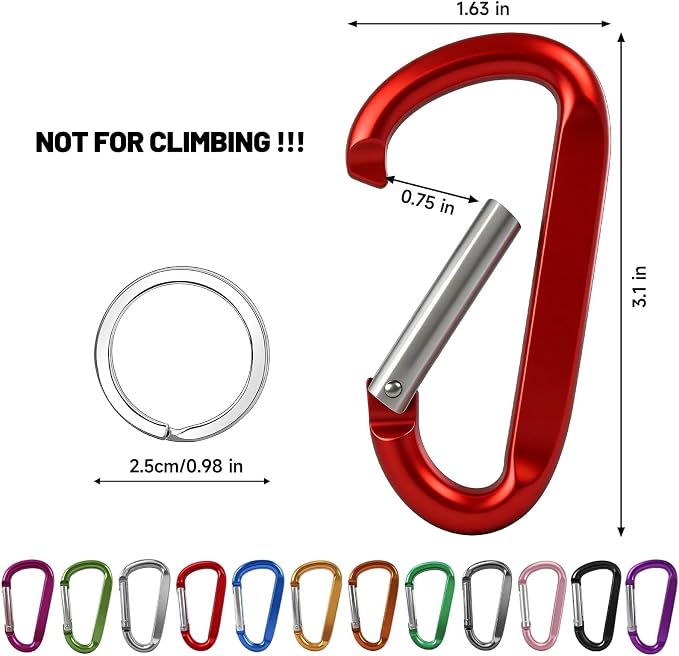 12PCS Carabiner Keychain Clip - Image 3