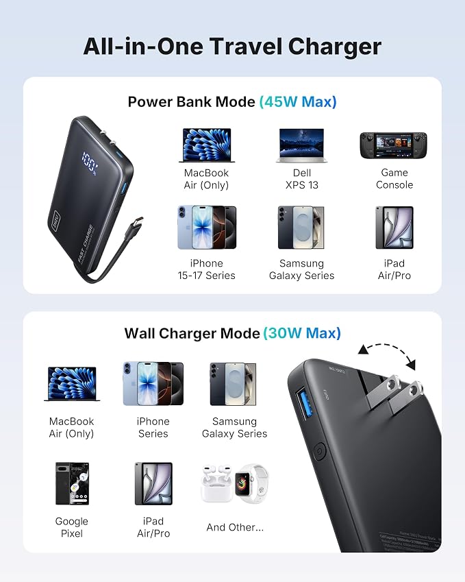 INIU Portable Charger, Ultra Slim & Small 45W Fast Charging Power Bank - Image 7