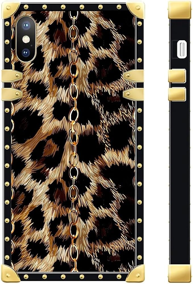 Compatible with iPhone XR Case, Seamless Gold Chain Leopard Luxury Golden - Image 3