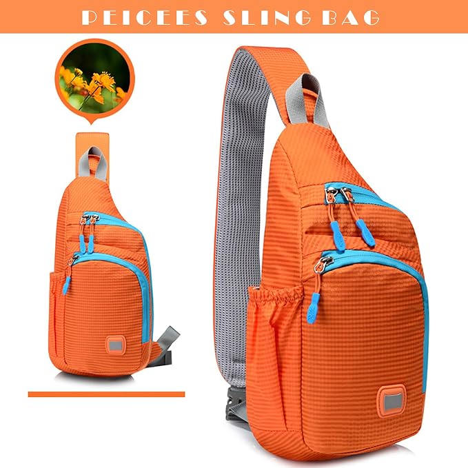 Peicees Small Sling Backpack Waterproof Unisex Shoulder Bag Chest Crossbody - Image 7