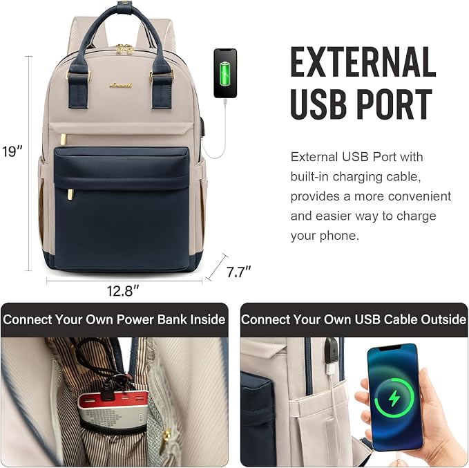 LOVEVOOK Laptop Backpack for Women Men, 17.3 Inch Laptop Bag - Image 5