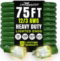 75ft Outdoor/Indoor Extension Cord 12/3 Gauge Extra Heavy Duty 3 Prong SJTW by LifeSupplyUSA