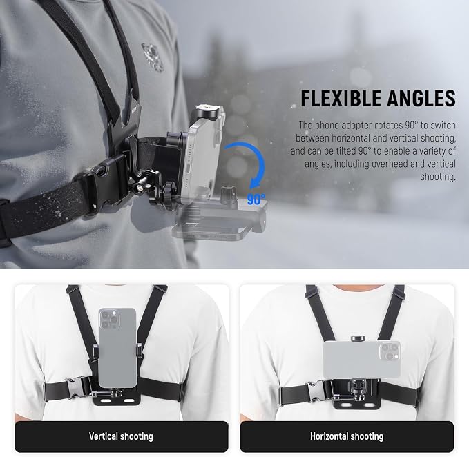NEEWER Mobile Phone Chest Mount Head Strap Mount, Quick Release POV Vlog - Image 4