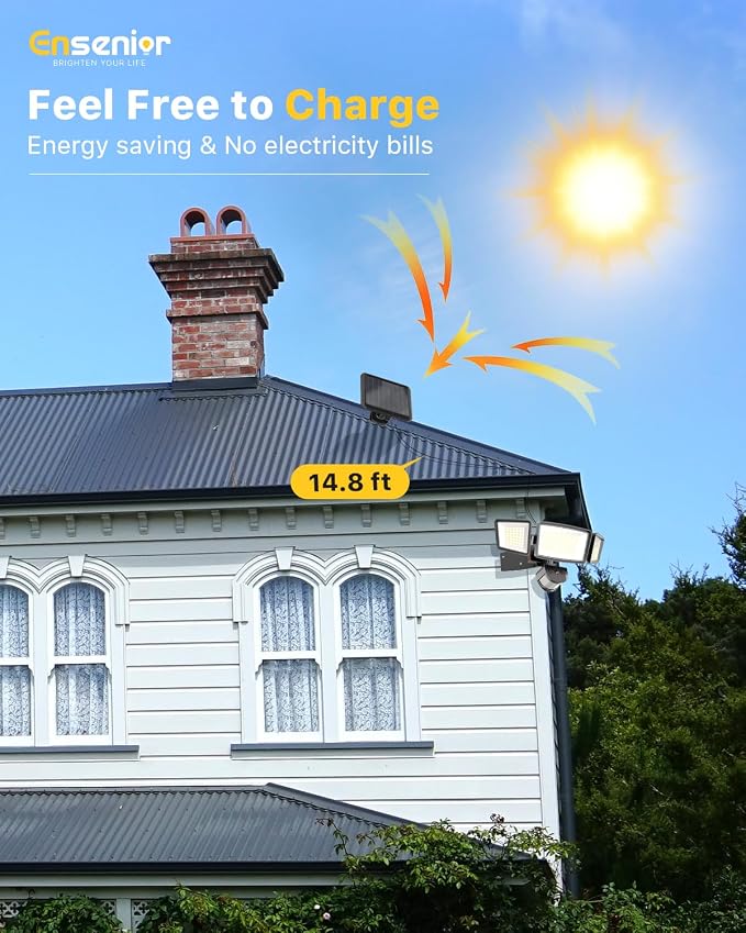 Ensenior 5 Motion Sensor Modes Solar Security Light, 1800LM 270° Wide Angle 3 - Image 3