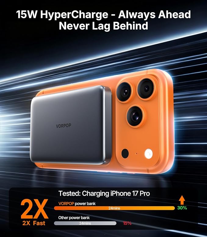 Portable Charger for iPhone, 0.5" Ultra-Slim Magnetic Power Bank, 000mAh Fast - Image 4