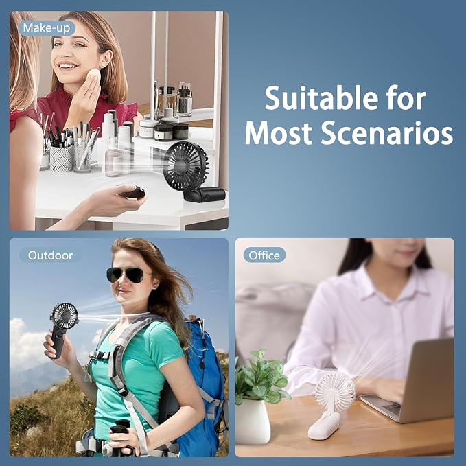 Personal Hand Held Fan for Travel, Foldable Eyelash Neck Fan - Image 7