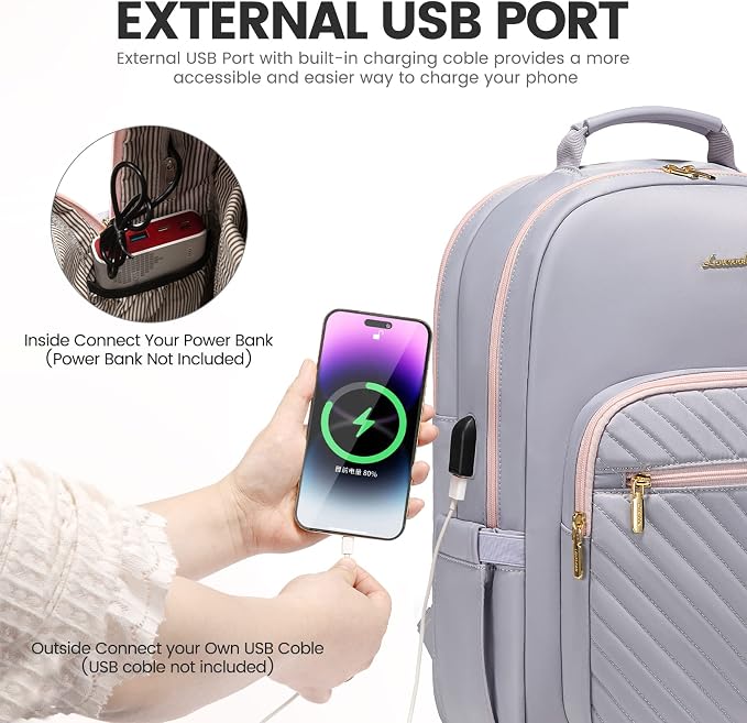 LOVEVOOK Laptop Backpack for Women 15.6 inch, Cute Travel Carry on Backpack - Image 5