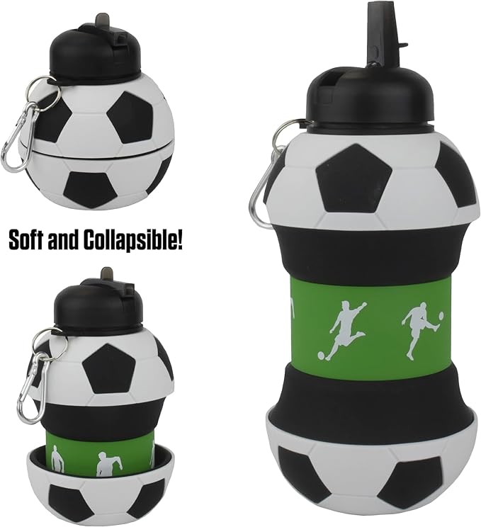 Maccabi Art Clip-On Collapsible 1 Liter, 34 oz. size BPA-Free Silicone Soccer - Image 3