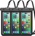 Famoby Up to 8.3" 3 Pack Black Universal Waterproof Phone Pouch, Phone by Famoby