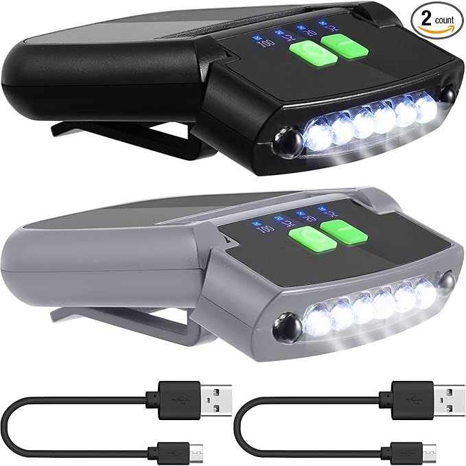Mudder LED Clip on Cap Lights USB Rechargeable Cap Flashlight Clip Waterproof by Mudder