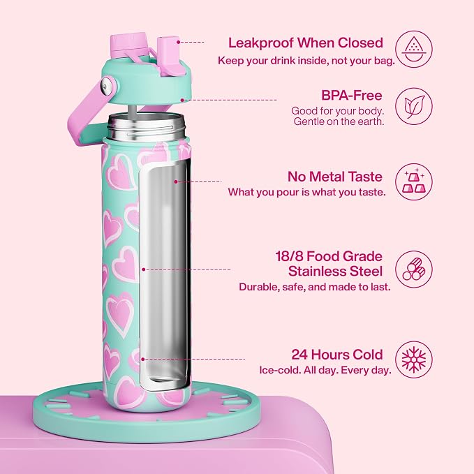 ENCOOL Valentine's Day Insulated Water Bottle - Image 2