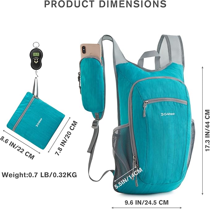 G4Free 15L Hiking Daypack Lightweight Travel Backpack Packable Outdoor Casual - Image 4