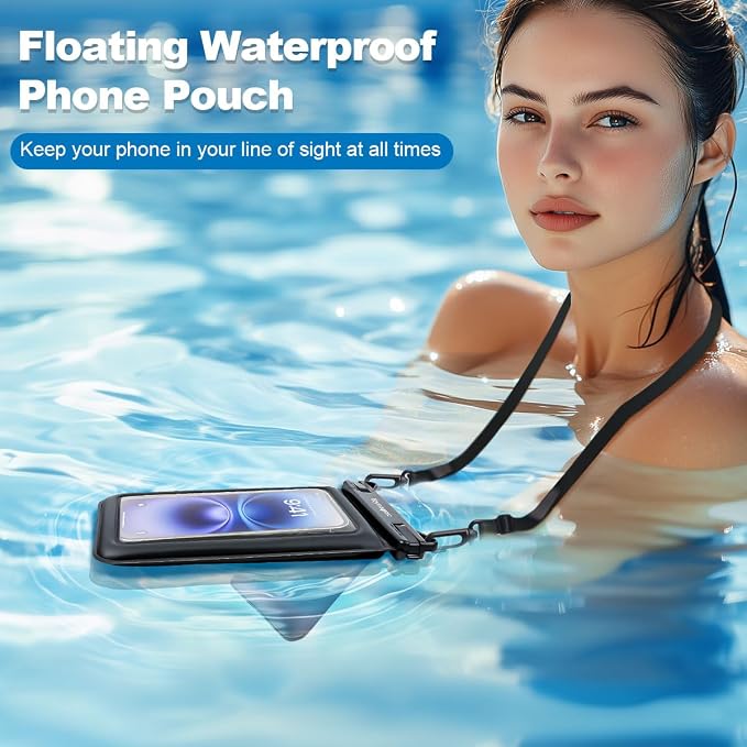 Floating Waterproof Phone Pouch 2 Pack, IPX8 Double Space Waterproof Phone Case - Image 3