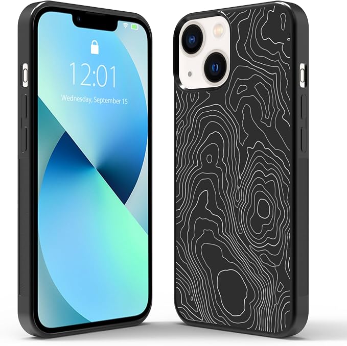 Aesthetic Topographic Map Phone Case Compatible by Unknown