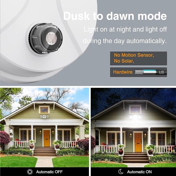 Onforu 70W LED Dusk to Dawn Flood Lights, 7000LM White Exterior Security - Image 3