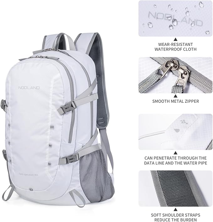 NODLAND Lightweight Backpack, Travel 40L Foldable Water-Resistant Daypack - Image 6