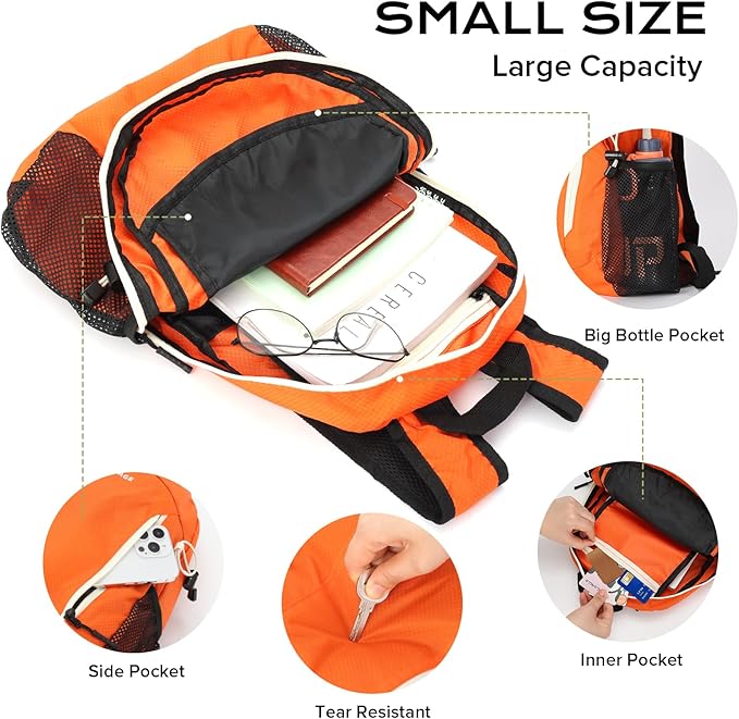 VPBAGE 15L Water-resistant Hiking Daypack, Small Backpack Travel Outdoor - Image 3