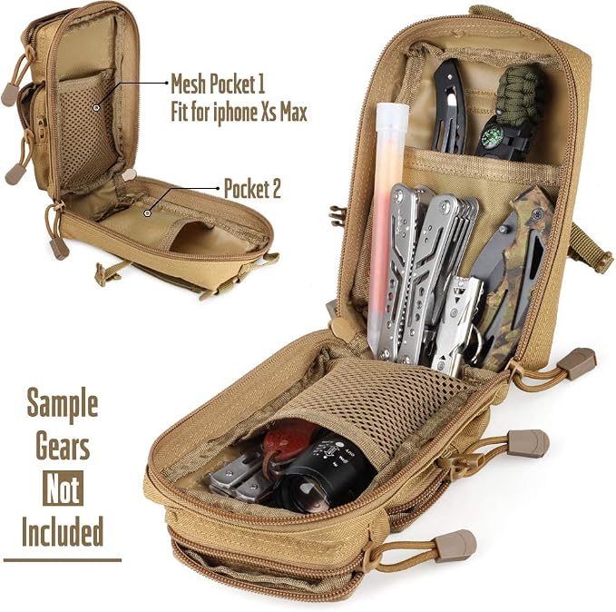 LIVANS Tactical Molle Utility Pouch, EDC Tool Pouch Tactical Phone Pouches Mini - Image 3