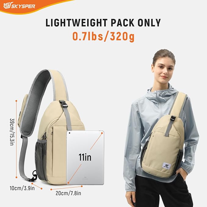 SKYSPER Sling Bag RFID Cross Body Bag Recycled Crossbody Backpack Travel Daypack - Image 2