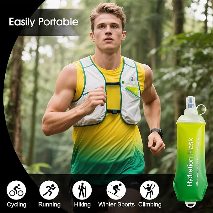 WILDREEDS 500ml Soft Flask, TPU Collapsible Soft Water Bottle - Image 4