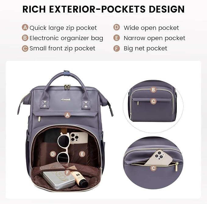 LOVEVOOK Leather Laptop Backpack - Image 3