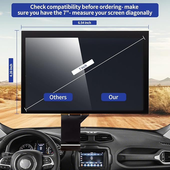 TsuperU 7" Uconnect Screen Replacement Fit 2017-2020 Jeep Compass Radio Touch - Image 3
