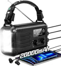 20000mAh Emergency Crank Radio, NOAA/AM/FM Portable Weather Radio, Solar Hand by Puyinii