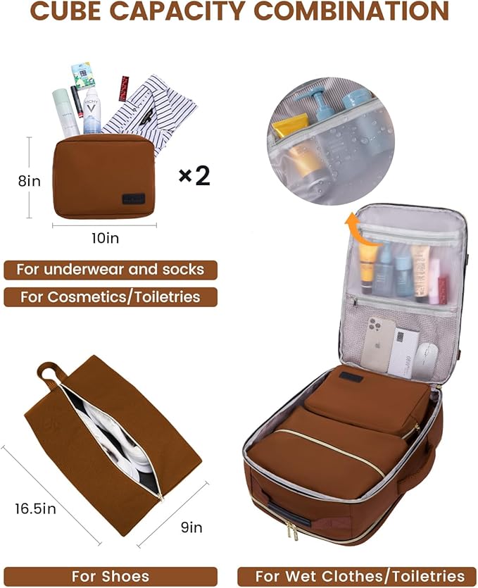 LOVEVOOK 40L Travel Backpack for Women & Men, Airline Approved Carry On Luggage - Image 5