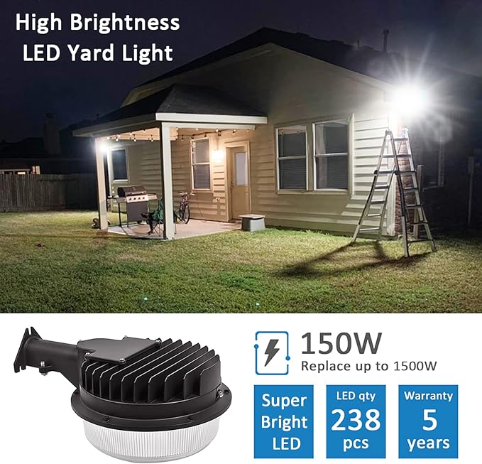 LED Barn Light 150W, Dusk to Dawn Outdoor Yard Light - Image 3
