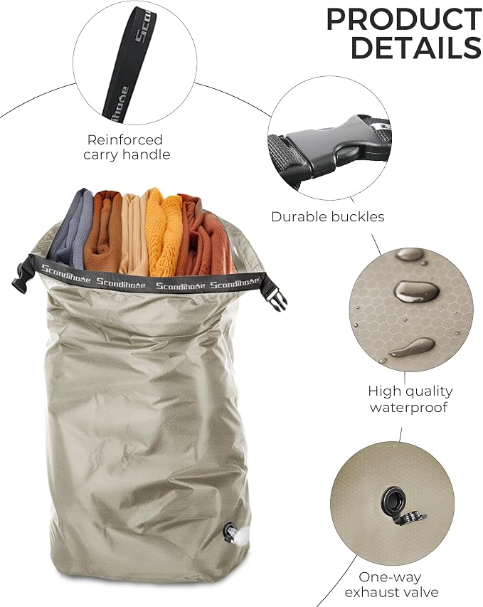 Travel Laundry Bag, Pump Free Vacuum Storage Bag Reusable Compression Dirty - Image 6